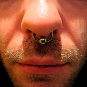 Nose ring piercing