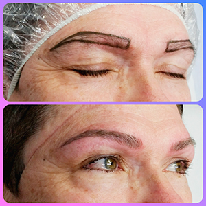 before and after hair stroke eyebrows microblading