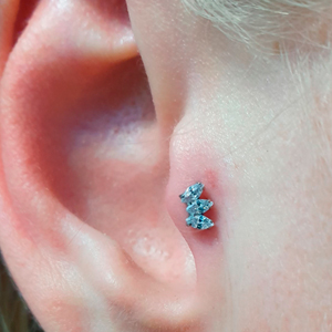 Tragus piercing with marquise jewel 