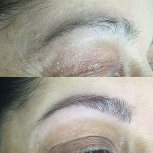 Shape redefinition brows microblading